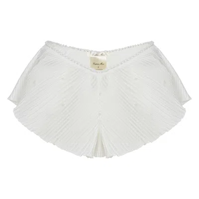 Empress Mimi Women's Ama White Shorts With Pearl Details