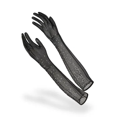 Empress Mimi Women's Astria Black Sheer Long Gloves
