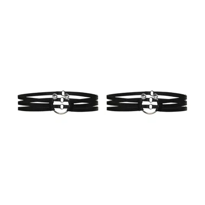 Empress Mimi Women's Astria Black Strappy Thigh Garters