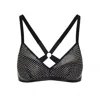 Empress Mimi Women's Black Diamond Studded Racerback Bralette In Black