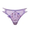Empress Mimi Women's Pink / Purple Madame X Lilac Lace Panty With Butterfly Detail In Pink/purple