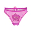 Empress Mimi Women's Pink / Purple Orchidea Magenta Pink Ruffled Brief With Flower Detail In Pink/purple