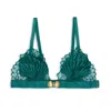 Empress Mimi Women's Venus Green Lace Bralette With Shell Detail And Front Clasp In Green