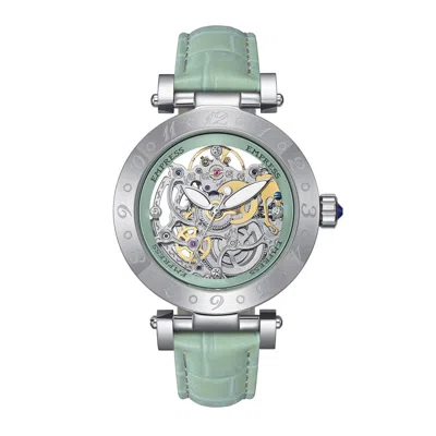 Empress Theodora Automatic Skeleton Leather-band Watch In Green