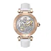 Empress Theodora Automatic Skeleton Leather-band Watch In White