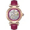 Empress Theodora Automatic Skeleton Leather-band Watch In Red