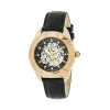 Empress Unisex Adult Black Leather Strap Watch Empem1107 In Transparent