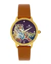 Empress Diana Automatic Engraved Mop Leather-band Watch