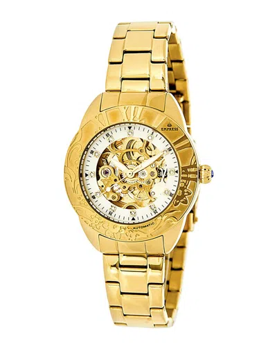 Empress Godiva Automatic Mop Bracelet Watch In Gold