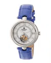 Empress Stella Automatic Semi-skeleton Mop Leather-band Watch