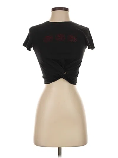 Pre-owned Empyre Short Sleeve Top Black Keyhole Neckline Tops