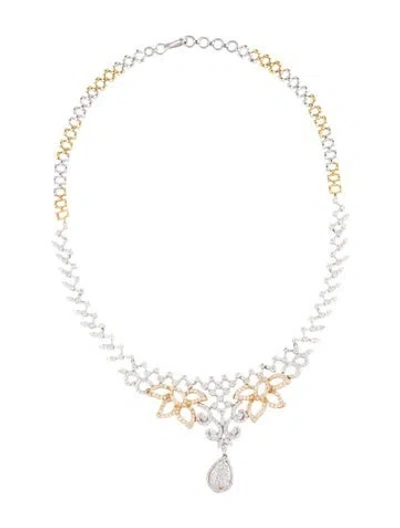 Pre-owned Emsaru 14k 4.84ctw Diamond Collar Necklace, 15" In Multicolor