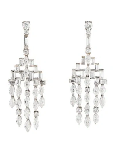 Pre-owned Emsaru 18k 10.56ctw Diamond Drop Earrings In Multicolor