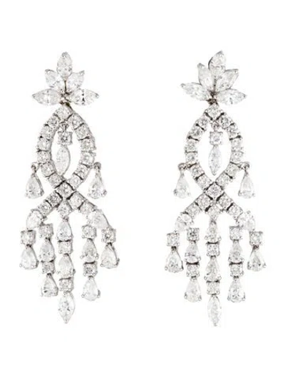 Pre-owned Emsaru 18k 12.62ctw Diamond Chandelier Drop Earrings In Multi