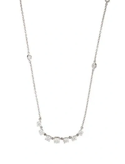 Pre-owned Emsaru 18k 1.74ctw Diamond Station Necklace, 16" In Multi