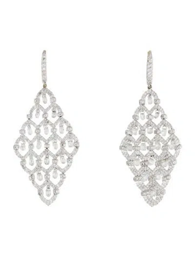 Pre-owned Emsaru 18k 2.80ctw Diamond Drop Earrings In Multi
