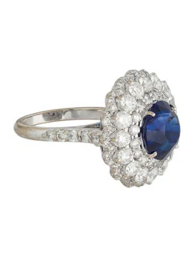 Pre-owned Emsaru 18k 5.14ct Sapphire & Diamond Cocktail Ring In Multi