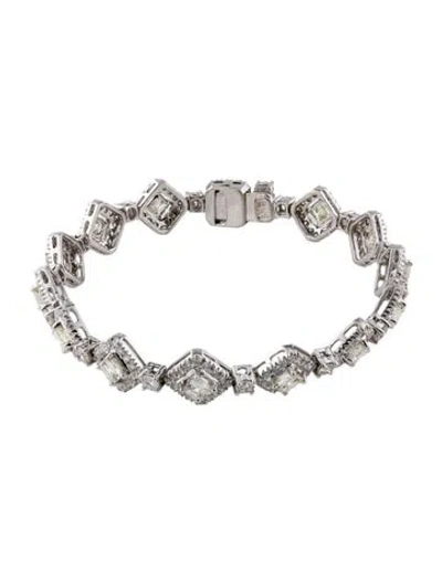 Pre-owned Emsaru 18k 6.43ctw Diamond Bracelet, 6.5" In Multi