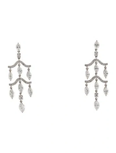 Pre-owned Emsaru 18k 6.64ctw Diamond Drop Earrings In Multi