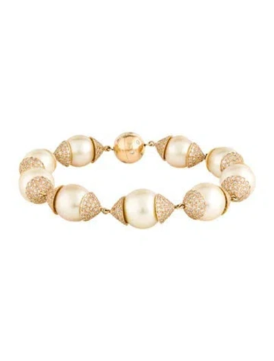 Pre-owned Emsaru 18k 7.61ctw Diamond Station Bracelet, 7.5" In Multi