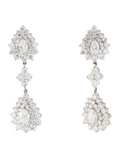 Pre-owned Emsaru 18k 8.69ctw Diamond Drop Earrings In Multi