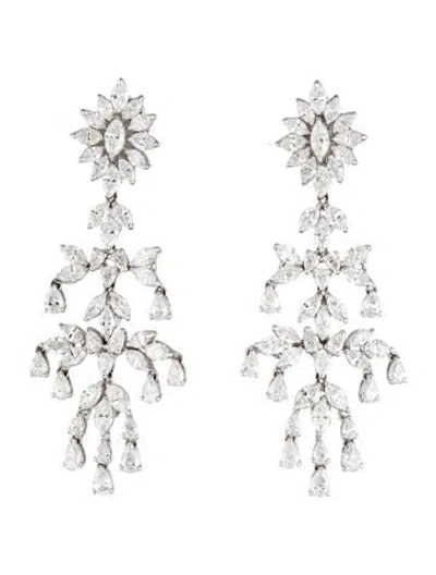 Pre-owned Emsaru 18k 9.70ctw Diamond Chandelier Earrings In Multi