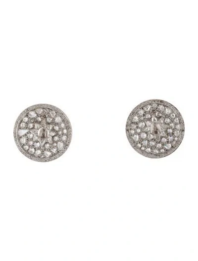 Pre-owned Emsaru 18k Diamond Cluster Convertible Earrings In Multi