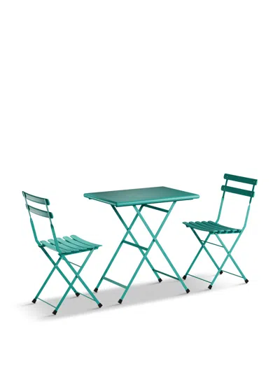 Emu Arc En Ciel Foldable Bistro Set In Ocean Green