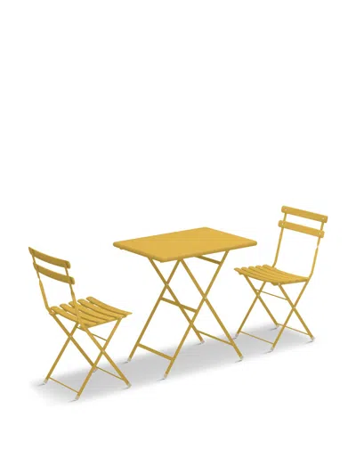 Emu Arc En Ciel Foldable Bistro Set In Yellow