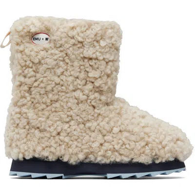 Emu Australia Beige We Norwegians Edition Sharky Lo Teddy Boots In Multi