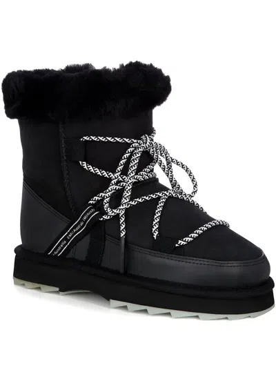 Emu Australia Blurred Lace-up Snow Boots In Black