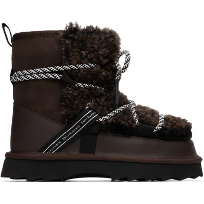 Emu Australia Brown Blurred Teddy Boots In Chocolate