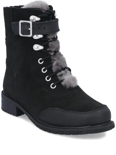 Emu Australia Buckle-fastening Lace-up Combat Boots In Black
