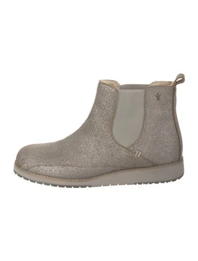 Pre-owned Emu Australia Glitter Printed Chelsea Boots In Gray