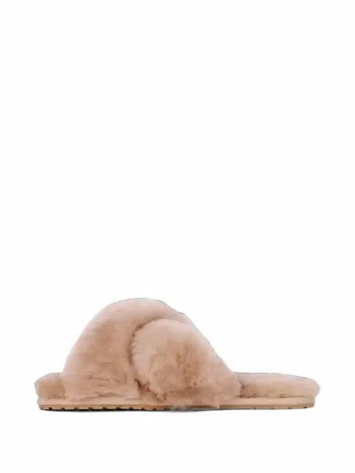 Emu Australia Mayberry Crossover Sheepskin Slippers In Neutral