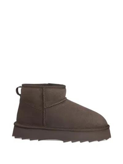 Emu Australia Sharky Micro Flatform Platform Ankle Boots In Brown