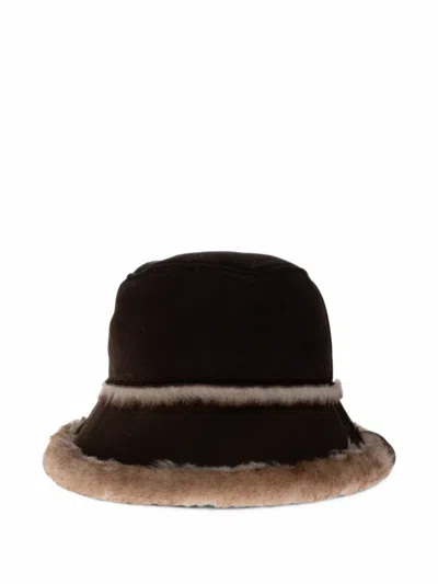 Emu Australia Shearling-trim Bucket Hat In Black