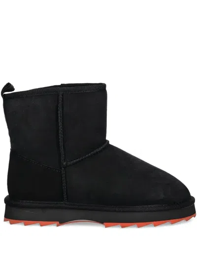 Emu Australia Sheepskin Orange-sole Boots In Black