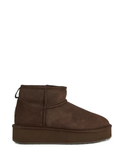 Emu Australia Stinger Micro Platform Ankle Boots In Brown