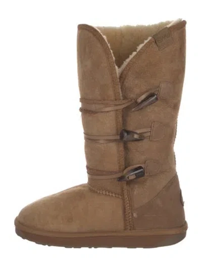 Pre-owned Emu Australia Suede Boots In Neutral