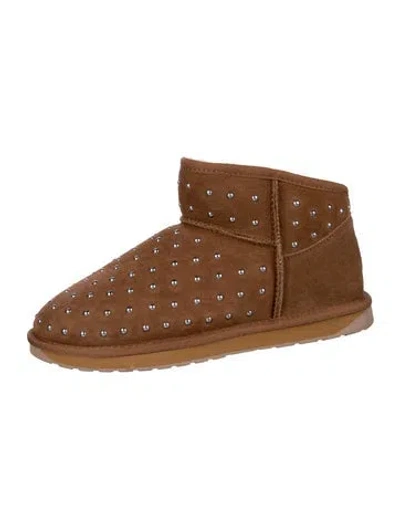 Pre-owned Emu Australia Suede Lace-up Boots In Brown