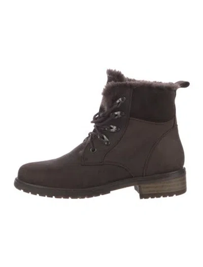 Pre-owned Emu Australia Suede Lace-up Boots In Brown