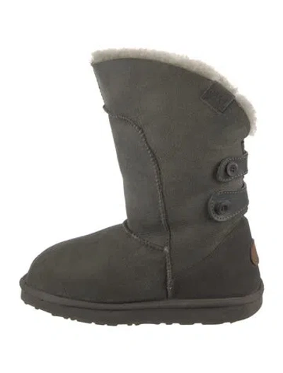 Pre-owned Emu Australia Suede Slouch Boots In Green