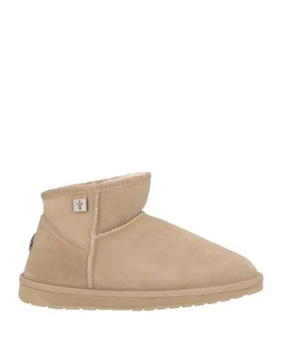 Emu Australia Woman Ankle Boots Beige Size 7 Sheepskin In Neutral