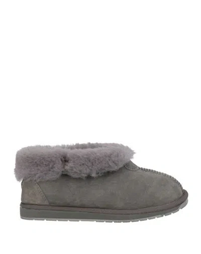Emu Australia Woman Ankle Boots Grey Size 7 Leather In Gray