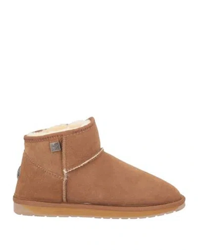 Emu Australia Woman Ankle Boots Sand Size 6 Sheepskin In Brown