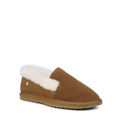Emu Australia Women's Blanche Cuff High Vamp Slipper In Chestnut In Brown