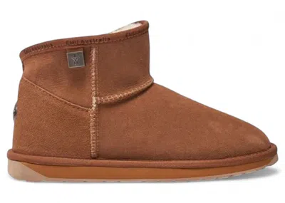 Pre-owned Emu Australia Women's  Platinum Slim Darling Boot Sneakers In Chestnut In Brown