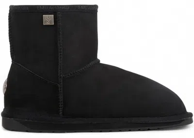Pre-owned Emu Australia Women's  Platinum Stinger Slim Mini Boot Sneakers In Black