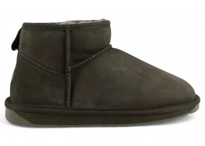 Pre-owned Emu Australia Women's  Stinger Micro Boot Sneakers In Dark Olive In Green